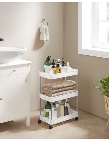 Szafka na kółkach 3 półki biała
