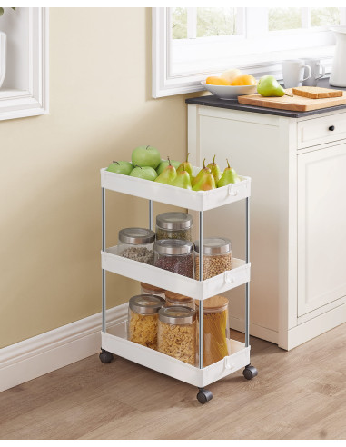 Szafka na kółkach 3 półki biała