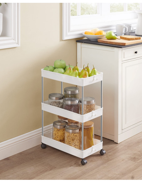 Szafka na kółkach 3 półki biała