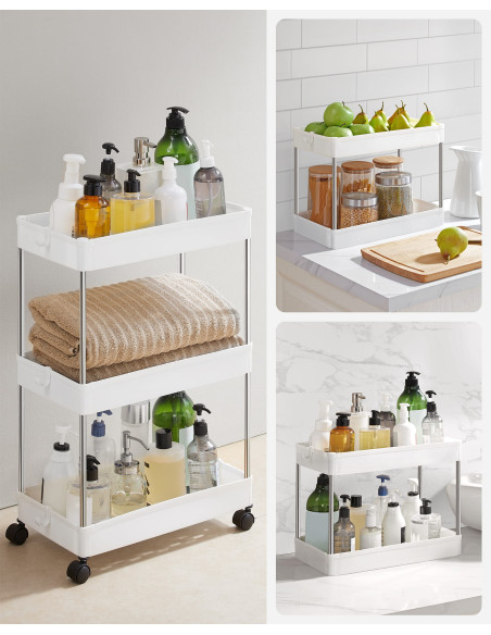 Szafka na kółkach 3 półki biała