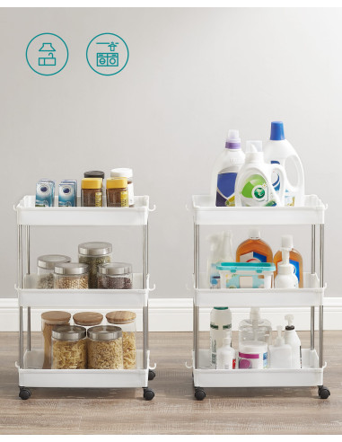 Szafka na kółkach 3 półki biała