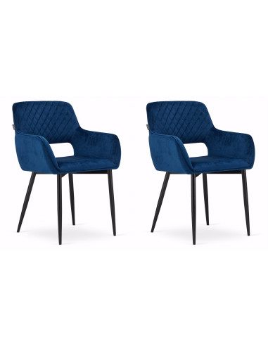 2 Krzesła AMALFI - niebieski aksamit