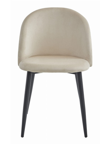 Krzesło BELLO - aksamit beż / nogi czarne