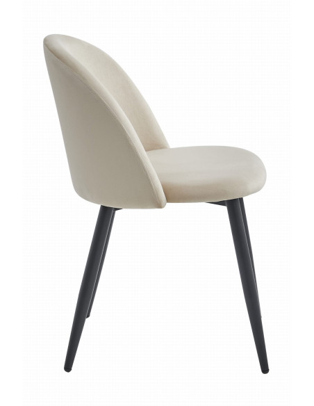 Krzesło BELLO - aksamit beż / nogi czarne