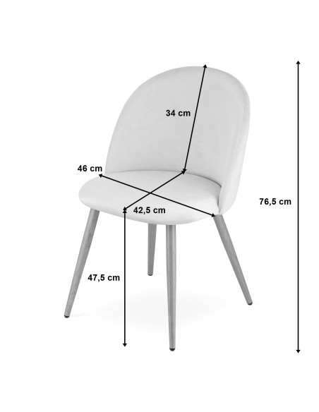 Krzesło BELLO - aksamit beż / nogi czarne