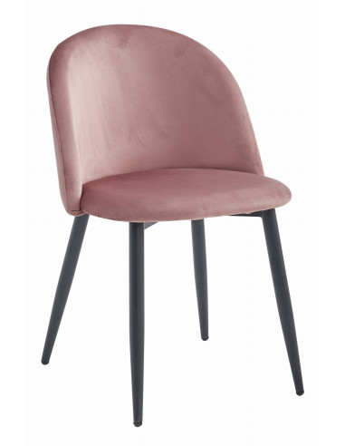 Krzesło BELLO - aksamit ciemny róż / nogi czarne