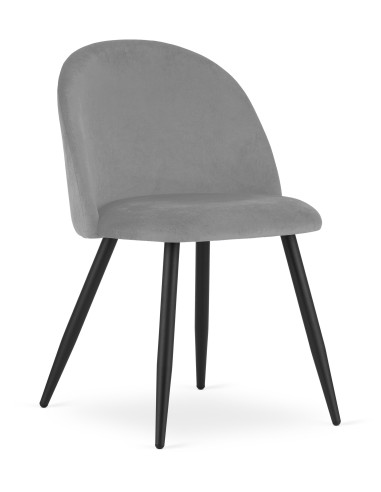 Krzesło BELLO - aksamit jasnoszare / nogi czarne