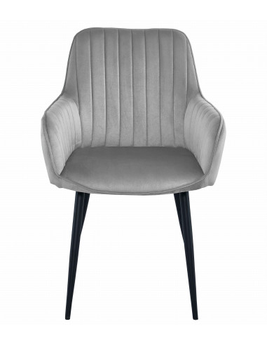 Krzesło SOLDEN - welur srebrno-szary / nogi czarne