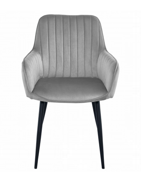 Krzesło SOLDEN - welur srebrno-szary / nogi czarne