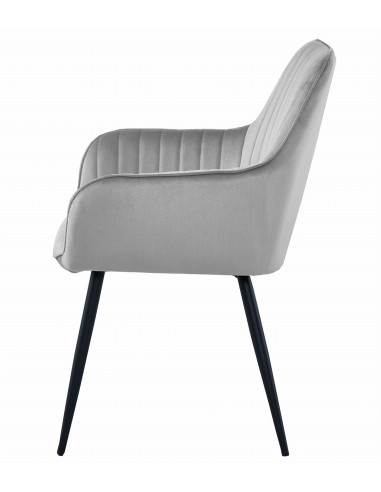 Krzesło SOLDEN - welur srebrno-szary / nogi czarne