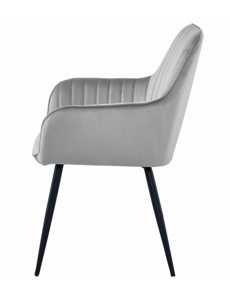 Krzesło SOLDEN - welur srebrno-szary / nogi czarne