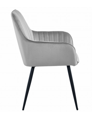 Krzesło SOLDEN - welur srebrno-szary / nogi czarne