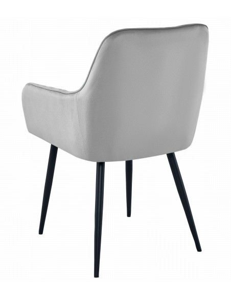 Krzesło SOLDEN - welur srebrno-szary / nogi czarne