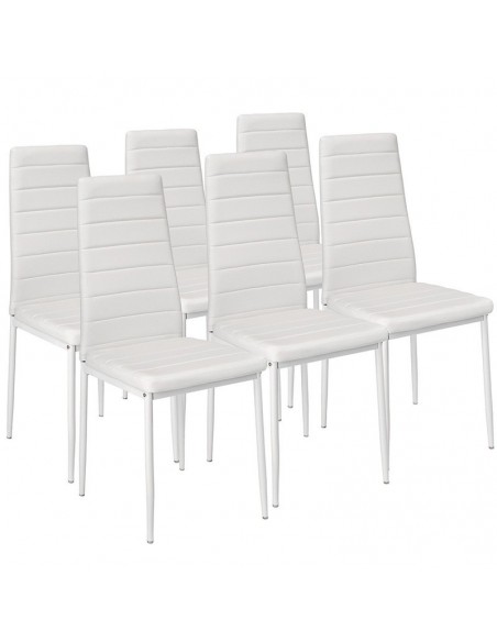 Zestaw stół 120x80 blat biały/nogi szare 6 białych krzeseł Nicea