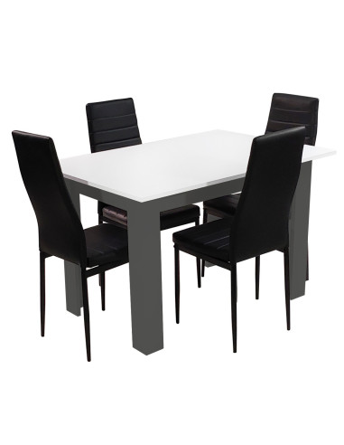 Zestaw stół 120x80 blat biały/nogi szare 4...