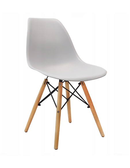 Zestaw stół 120x80 blat sonoma/nogi czarne 4 jasno szare krzesła Milano