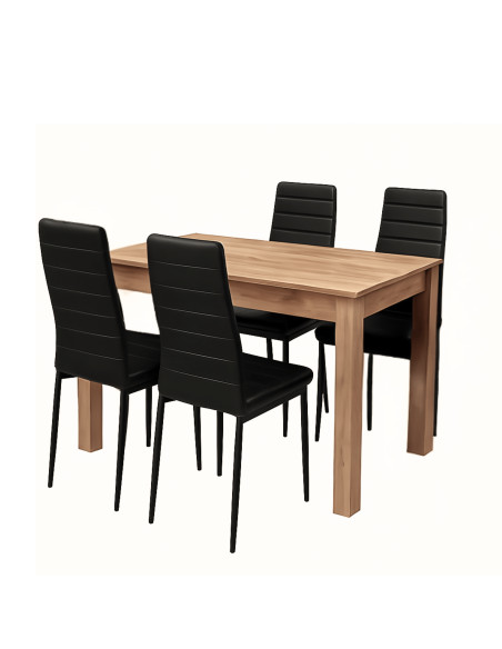 Zestaw stół 120x80 dąb craft 4 białe krzesła Nicea