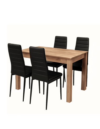 Zestaw stół 120x80 dąb craft 4 szare krzesła Nicea