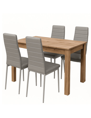 Zestaw stół 120x80 dąb craft 4 białe krzesła Nicea