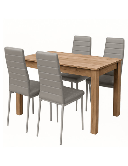 Zestaw stół 120x80 dąb craft 4 białe krzesła Nicea