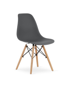 Zestaw stół DSW 70x70 biały 2 ciemno szare krzesła Milano 2
