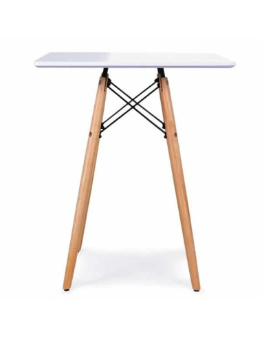 Zestaw stół DSW 80x80 biały 2 jasno szare...