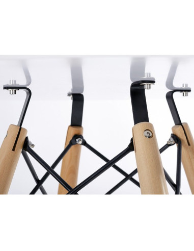 Zestaw stół DSW 80x80 biały 2 czarne krzesła...