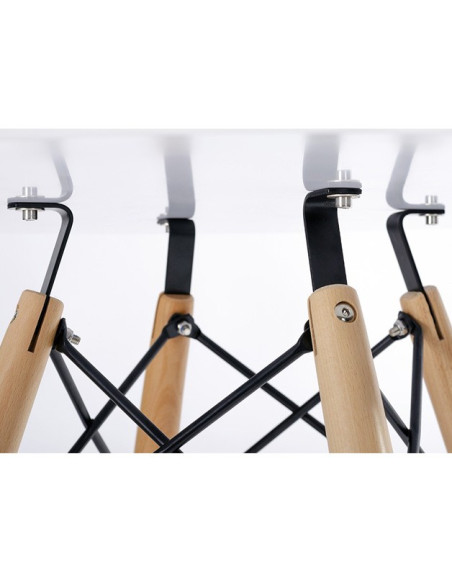 Zestaw stół DSW 80x80 biały 4 jasno szare krzesła Milano