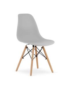Zestaw stół DSW 80x80 biały 4 jasno szare krzesła Milano 2