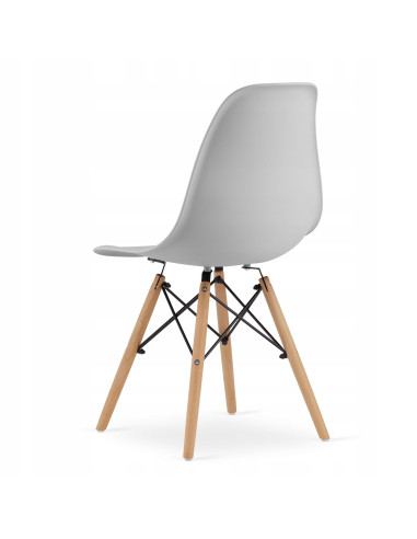 Zestaw stół DSW 80x80 biały 4 jasno szare...