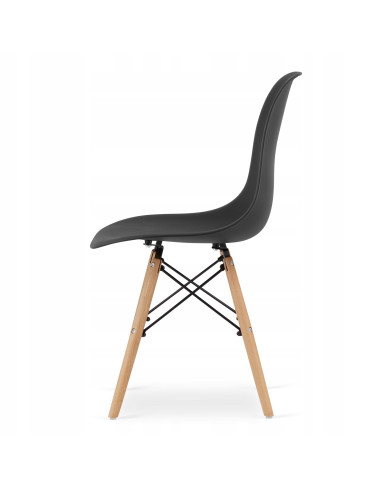 Zestaw stół DSW 80x80 biały 4 czarne krzesła...