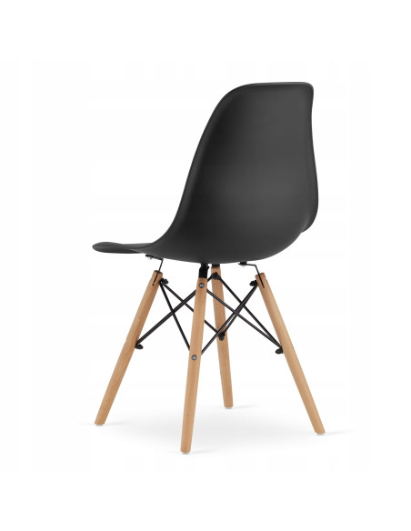 Zestaw stół DSW 80x80 biały 4 czarne krzesła Milano