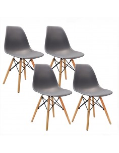 Zestaw stół 120x80 dąb craft 4 ciemno szare krzesła Milano 2