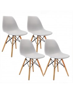 Zestaw stół 120x80 dąb craft 4 jasno szare krzesła Milano 2
