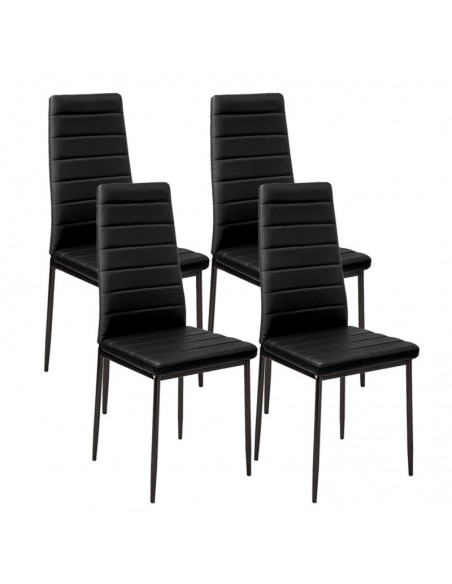 Zestaw stół 120x80 blat dąb craft/nogi czarne 4 czarne krzesła Nicea