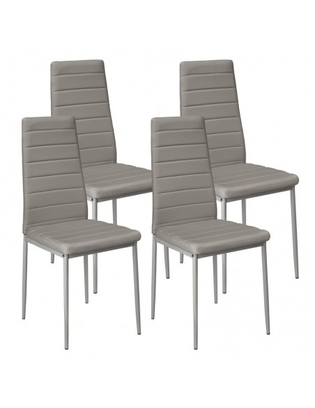 Zestaw stół 120x80 blat dąb craft/nogi czarne 4 szare krzesła Nicea