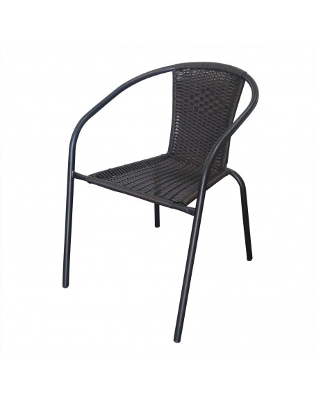 Zestaw balkonowy BISTRO czarny - stół i 4 krzesła