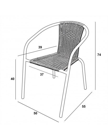 Zestaw balkonowy BISTRO czarny - stół i 4 krzesła