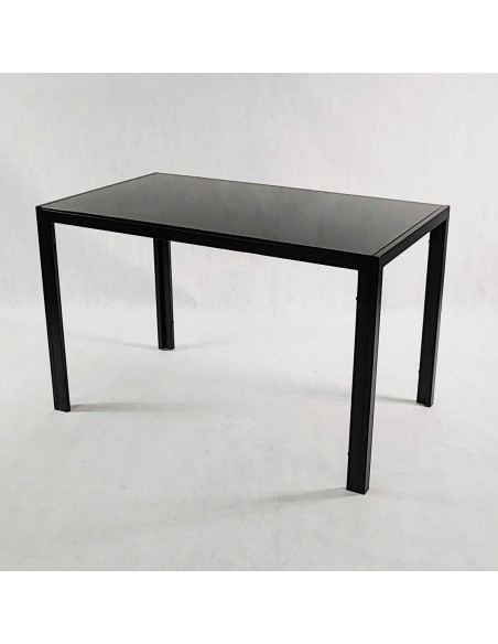 Zestaw stół Monako czarny i 4 szare krzesła Milano