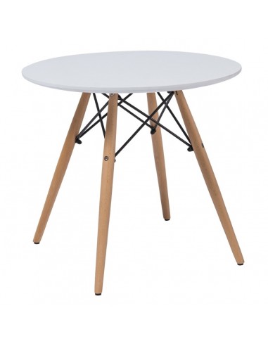 Zestaw stół DSW 60 biały i 4 czarne krzesła Milano