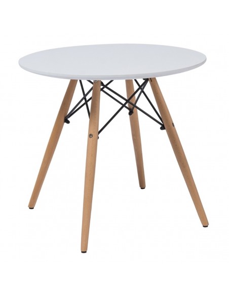 Zestaw stół DSW 60 biały i 2 białe krzesła Milano