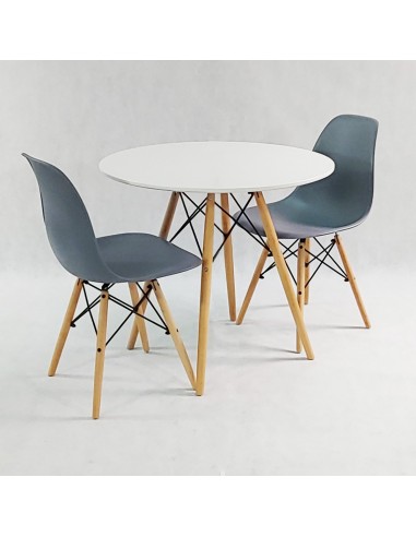 Zestaw stół DSW 70 biały i 4 czarne krzesła Milano