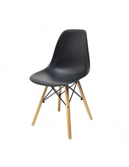 Zestaw stół DSW 70 biały i 4 czarne krzesła Milano