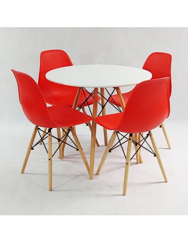 Zestaw stół DSW 70 biały i 2 białe krzesła Milano