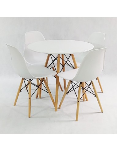 Zestaw stół DSW 70 biały i 2 grafitowe krzesła...