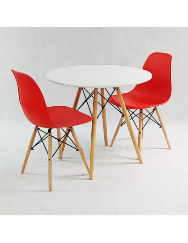 Zestaw stół DSW 70 biały i 2 grafitowe krzesła...