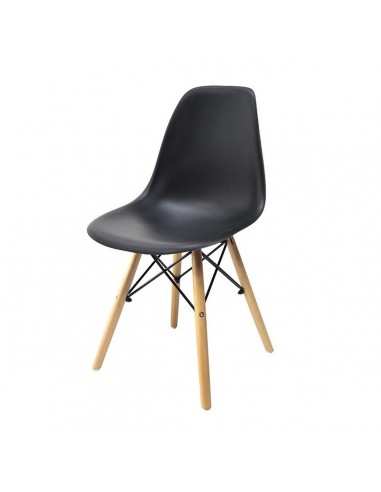 Zestaw stół DSW 80 biały i 2 czarne krzesła Milano