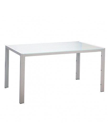 Zestaw stół Monako biały 6 krzeseł Nicea czarnych