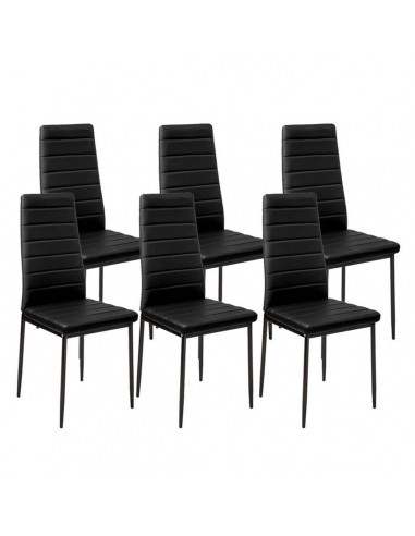 Zestaw stół Monako biały 6 krzeseł Nicea czarnych