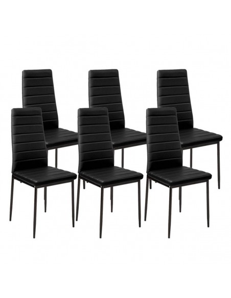 Zestaw stół Monako biały 6 krzeseł Nicea czarnych